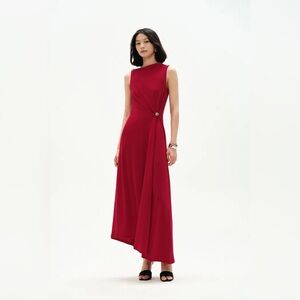 Fabrique  Kiki Asymmetric Knotted Sleeveless Dress in Premium Stretch Knit